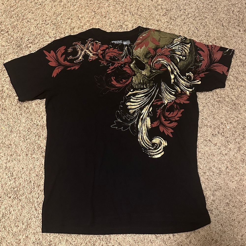 XXLarge Extreme Couture by Affliction Scarlet Skull Y2K Shirt